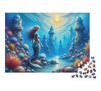 Puzzles pour Adultes 1000 Pièces Mermaid Fantasy Underwater Scene Puzzles pour Adultes - Défi Difficile - Stimulez Votre Cerveau avec Ce Jeu Unique 38x26cm/1000pcs