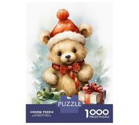 Puzzles pour Adultes 1000 Pièces Merry Tiny Bear Xmas Puzzle pour Adultes, Jeu De Réflexion, Cadeau d'anniversaire, Défi Éducatif 70x50cm/1000pcs