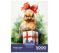 Puzzles pour Adultes 1000 Pièces Merry Tiny Chicken Xmas Puzzles pour Adultes Jeu Manuel Décoration Parfaite Activités Amusantes À La Maison 70x50cm/1000pcs