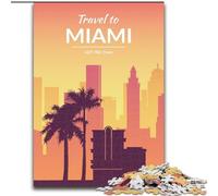 Puzzles pour Adultes 1000 pièces Miami Floride, adaptés aux Personnes de 14 Ans et Plus Difficile à Terminer mais Amusant et Humoristique Excellent Cadeau 50x75cm