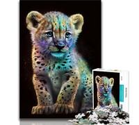 Puzzles pour Adultes 1000 pièces,Mignon bébé léopard Galaxie,Puzzle Adolescent,Jeux d'activités familiales stimulants,Jouet à Faire soi-même pour décoration Murale de la Maison,Cadeaux (38x26cm)