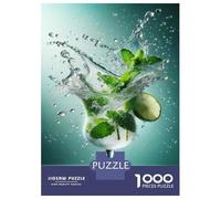 Puzzles pour Adultes 1000 Pièces Mint Mojito Cocktail Recipe Puzzle pour Adolescents Assemblage De Motifs Interaction Parent-Enfant Jeu Au Design Soigné 52x38cm/1000pcs