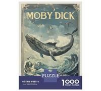 Puzzles pour Adultes 1000 Pièces Moby Dick Book Cover Puzzle Jeux Relaxants Difficile, Difficile, Stimulant À Terminer 70x50cm/1000pcs