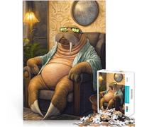 Puzzles pour Adultes 1000 pièces Moment de détente pour Les morses Fait de Bois pour Les 14 Ans et Plus Jeu éducatif Défi Jouet Excellent Cadeau pour Les Jeux。Taille:50x75cm/19.68x29.52pouce