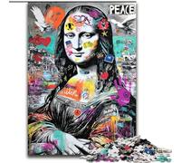 Puzzles pour Adultes 1000 pièces Mona Lisa Graffiti Puzzle Adulte Jeu Cadeau Famille Jeu Interactif Défi Cérébral Cadeau 50X75CM