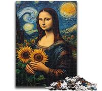 Puzzles pour Adultes 1000 pièces, Mona Lisa, Tournesol, Anti-Stress, défi Difficile, décoration d'intérieur et Cadeaux Uniques, 50x75cm