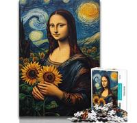 Puzzles pour Adultes 1000 pièces Mona Lisa Tournesol, Anti-Stress, défi Difficile, décoration d'intérieur Unique et Cadeaux (38x26cm)