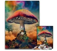 Puzzles pour Adultes 1000 pièces Monde de Champignons trippants Puzzles pour Adultes Soirée de Jeux en Famille Amusant Œuvre décorative à Faire soi-même 1000 pièces (38 x 26 cm)