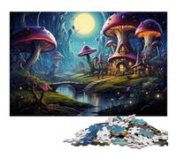 Puzzles pour Adultes 1000 pièces Monde des Champignons psychédéliques Décoration de la Maison Puzzles Cadeaux de Noël 1000 pièces (75 x 50 cm)