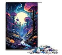 Puzzles pour Adultes 1000 pièces Monde étrange et coloré des Champignons décoration d'intérieur Jouets à Offrir en Cadeau pour Toute la Famille 75 x 50 cm