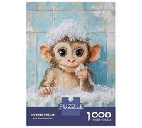 Puzzles pour Adultes 1000 Pièces Monkey Bath Time Fun-1 Puzzle pour Adultes, Jeu De Réflexion, Décoration Intérieure, Cadeaux De Noël Ou d'anniversaire 70x50cm/1000pcs
