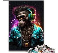 Puzzles pour Adultes 1000 pièces Monkey DJ, Jeu Stimulant, Jouets, décoration Murale, Cadeaux d'anniversaire et de Noël Uniques (Taille 50x75cm)
