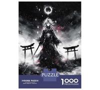 Puzzles pour Adultes 1000 Pièces Monochrome Anime Character with Torii Gates Puzzles pour Adultes Jeu Manuel Améliore La Mémoire Activités Amusantes À La Maison 70x50cm/1000pcs