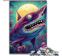 Puzzles pour Adultes 1000 pièces Monster Shark Puzzles Taille 26x38cm Activité familiale, Casse-tête, Décoration intérieure, Cadeau de Vacances