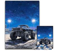 Puzzles pour Adultes 1000 pièces Monster Truck psychédélique Puzzles en Bois Cadeau pour Hommes et Femmes, Quotidien et Occasions spéciales 50x75cm