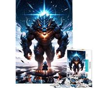 Puzzles pour Adultes 1000 pièces Monstre et Fille sur Une Plage Difficile et Stimulant Jeu de Course de Vitesse Manuelle Décoration Murale pour Les 14 Ans et Plus (38x52cm)