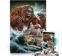 Puzzles pour Adultes 1000 pièces Monstre Orang-outan Kraken Jeu Familial Anti-Stress Défi Difficile Jeu de défi Unique 52x38cm