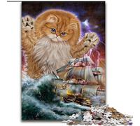 Puzzles pour Adultes 1000 pièces Monstre Titan Chat Kraken, Convient aux 14 Ans et Plus Jeux éducatifs à Domicile Jouets DIY Illustration Cadeau (Taille 50x75cm)