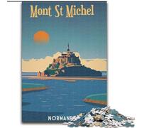 Puzzles pour Adultes 1000 pièces Mont Saint Michel, à partir de 14 Ans, Jeux éducatifs, Bricolage, Illustration, Cadeau, 50x75cm