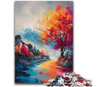 Puzzles pour Adultes 1000 pièces, Montagnes aquarelles Difficiles, Anti-Stress, défi Difficile, à Offrir en Cadeau à Toute la Famille, 26x38cm