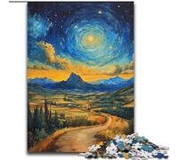 Puzzles pour Adultes 1000 pièces Montagnes sous Le Ciel Nocturne, Jouet éducatif et décompressant, Cadeau d'anniversaire, Cadeaux (Taille 26x38cm)