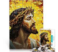 Puzzles pour Adultes 1000 pièces Mosaïque de Jésus-Christ Jouets Jeux éducatifs Soulagement du Stress Œuvre d'art 75x50cm