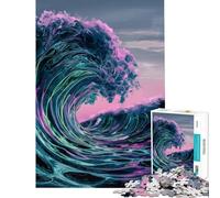 Puzzles pour Adultes 1000 pièces Motif Abstrait de Vagues océaniques Défi éducatif Décoration Murale Jeu Pratique pour Les 14 Ans et Plus Jeu de Puzzle proposé (38x52cm)