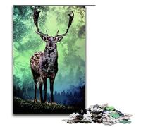 Puzzles pour Adultes 1000 pièces Motif Âme du cerf Assemblage Aide Le Cerveau à exercer Jouets addictifs pour cultiver la Patience 75x50cm