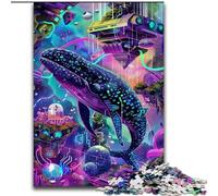 Puzzles pour Adultes 1000 pièces, Motif Animalier, Baleine, Art, Analyse et logique, avec pièces de Formes aléatoires entièrement emboîtables, pour Les Enfants de 14 Ans et Plus (Taille 50x75cm)