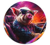 Puzzles pour Adultes, 1000 pièces, Motif Animalier, Cochon, Jeu interactif Familial, Cadeau Artisanal avec Illustrations colorées (67,5 x 67,5 cm)