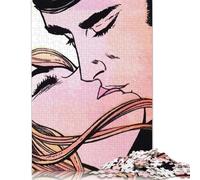 Puzzles pour Adultes 1000 pièces, Motif Baisers romantiques, en Carton, 38 x 26 cm, Cadeau Original.