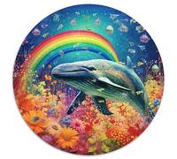Puzzles pour Adultes 1000 pièces, Motif Baleine Bleue colorée, pour Une Interaction familiale et Un Cadeau Amusant, Design Abstrait Vibrant (67,5 x 67,5 cm)
