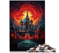 Puzzles pour Adultes 1000 pièces Motif carré Rouge Russe Assemblage 26x38 cm Cadeau d'anniversaire Cadeaux Décoration Murale pour Adolescents à partir de 14 Ans