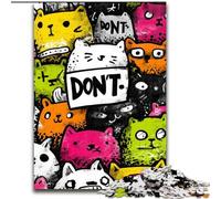 Puzzles pour Adultes 1000 pièces, Motif Chat Abstrait, Difficile, pour 14 Ans et Plus, pour s'amuser en Famille et Jouer Le Soir, Collection d'artistes, Beaux-Arts (Taille 50x75cm)