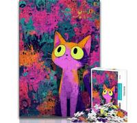 Puzzles pour Adultes 1000 pièces, Motif Chat Fantastique, Anti-Stress, Difficile, décoration d'intérieur et Cadeaux Uniques (38x26cm)
