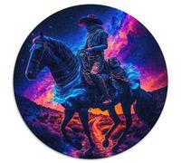 Puzzles pour Adultes, 1000 pièces, Motif Chevalier, Ronds, en Papier, pour Hommes et Femmes, pour Tous Les Jours et Occasions spéciales (Taille 67,5 x 67,5 cm)