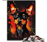 Puzzles pour Adultes, 1000 pièces, Motif Chien Pinscher Nain, en Carton, idéal pour Noël, Halloween, Pâques et Le Nouvel an(1000 pièces, 26x38cm)