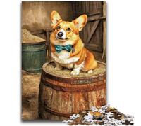 Puzzles pour Adultes 1000 pièces, Motif Corgi Heureux, Anti-Stress, Difficile, défi, décoration d'intérieur Unique et Cadeaux, 26x38cm