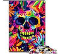 Puzzles pour Adultes, 1000 pièces, Motif crâne Mexicain, idéal pour Les Adolescents, pour créer des Liens familiaux, stimuler l'esprit et créer Une décoration d'intérieur à Faire soi-même 50x75cm