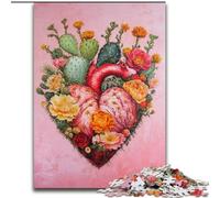 Puzzles pour Adultes, 1000 pièces, Motif cœur végétal, activité familiale Amusante, défi cérébral, pour Adolescent 50x75cm