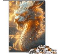 Puzzles pour Adultes, 1000 pièces, Motif Dragon Chinois Blanc, Un Casse-tête Stimulant pour Les Adolescents, Parfait pour la décoration intérieure ou comme Cadeau (Taille 26x38cm)
