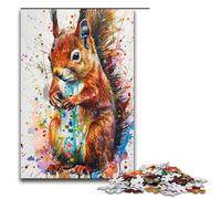 Puzzles pour Adultes 1000 pièces Motif écureuil coloré Assemblage Aide Le Cerveau à exercer Jouets addictifs pour cultiver la Patience 1000 pièces (75 x 50 cm)