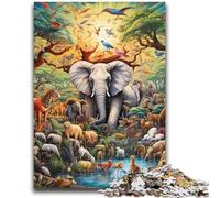 Puzzles pour Adultes, 1000 pièces, Motif éléphant, pour Adolescents Un Jeu Stimulant, idéal comme Cadeau pour Toute la Famille (26x38cm)