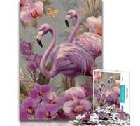 Puzzles pour Adultes 1000 pièces Motif Flamant Rose, Jeux éducatifs, Jouets à Faire soi-même, idéal comme Cadeau pour Toute la Famille à partir de 14 Ans, 38x26cm