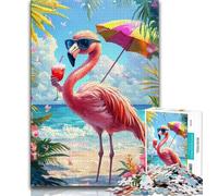 Puzzles pour Adultes 1000 pièces, Motif Flamant Rose, pour stimuler Le Cerveau, Jouets addictifs pour cultiver la Patience, décoration Parfaite, 38x26cm