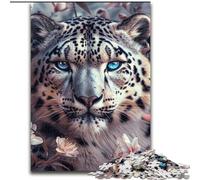 Puzzles pour Adultes, 1000 pièces, Motif Fleurs et léopard des neiges, Jeu interactif Familial, défi cérébral (Taille 50x75cm)