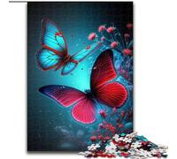 Puzzles pour Adultes, 1000 pièces, Motif Fleurs et Papillons, en Bois, idéal pour Noël, Halloween, Pâques et Le Nouvel an(50x75cm)