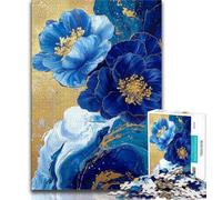 Puzzles pour Adultes 1000 pièces, Motif Floral Violet et Bleu Sarcelle, Anti-Stress, pour Passer Le Temps à la Maison, avec Affiche et fiche de Questions-réponses Assorties (38x26cm)