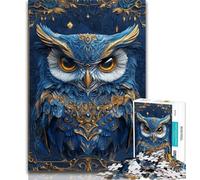 Puzzles pour Adultes 1000 pièces Motif Hibou Diamant Fantaisie Jeu Stimulant décoration Murale Cadeaux Uniques pour Anniversaire et Noël 75x50cm