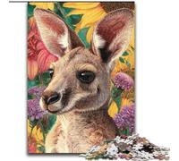 Puzzles pour Adultes 1000 pièces, Motif Kangourou Fleuri, Jouets éducatifs, Anti-Stress, Interaction Parent-Enfant (Taille 50x75cm)